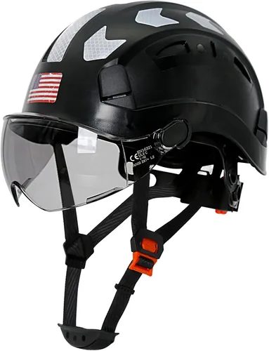 AOLAMEGS Casco de seguridad para construcción – ANSI Z89.1 Tipo Ι Casco de seguridad aprobado por la OSHA con correas para la barbilla, ligeros,