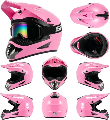 Miniatura 2 de Youth Kids Motocross Helmet, DOT Certified,ATV Dirt Bike Motorcycle, BMX 4-Wheeler Off-Road Mountain Bike,W/Gloves Goggles Mask