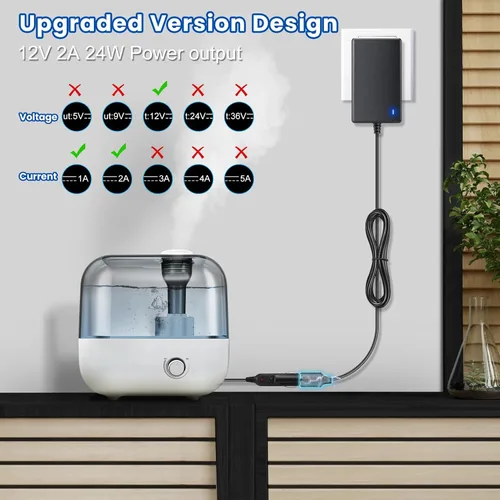 Miniatura 7 de Convertidor de 110V CA a CC 12V 2A 24W, adaptador de encendedor de cigarrillos a enchufe de pared 110-240V, adaptador de fuente de alimentación