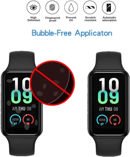Miniatura 2 de [3 piezas] Protector de pantalla compatible con Amazfit Band 7, cobertura de pantalla completa 3D, borde curvado, película protectora PAMA