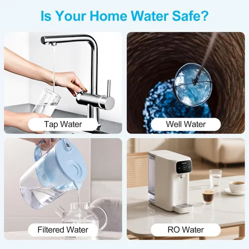 Miniatura 7 de Kit de prueba de agua: medidor TDS, 20 tiras de prueba (8 en 1), guía de acción del usuario y 2 hojas de registro. Probador digital de agua