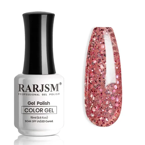 Miniatura 13 de RARJSM Esmalte de uñas de gel con purpurina de nieve, diamante brillante, gel de uñas de color blanco lechoso con pigmentos plateados y brillantes