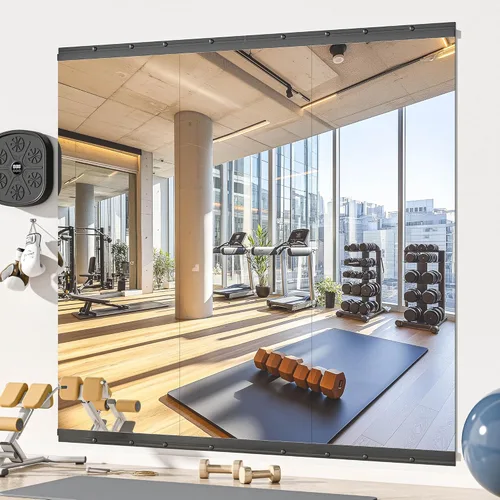 Miniatura 26 de Hasipu 3 piezas de espejos para gimnasio en casa de 48''x24'', espejos grandes de cuerpo entero montados en la pared para yoga, baile, fitness