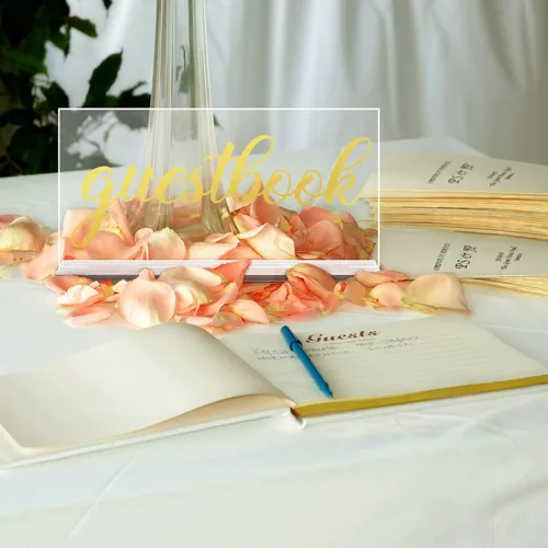 Miniatura 6 de Yulejo 2 letreros acrílicos de boda para ceremonia y recepción, por favor firme el libro de visitas, tarjetas de recepción de boda y letreros