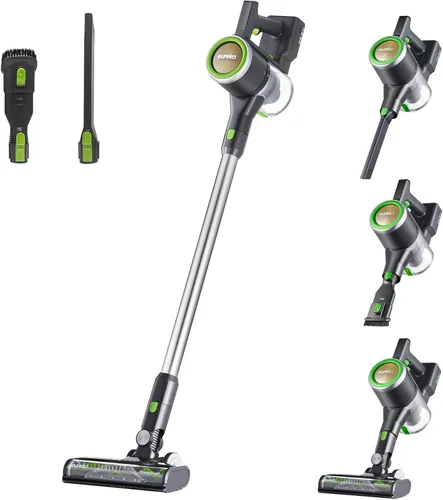 Eureka Aspiradora inalámbrica ligera con palo, conveniente para suelos duros, aspiradora de mano recargable portátil con motor potente y succión