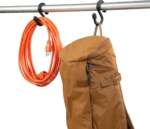 Miniatura 7 de Nite Ize Gear Tie Gancho en S flexible, gancho en S flexible para garaje, armario, cocina y plantas, negro, 1 unidad (paquete de 1)