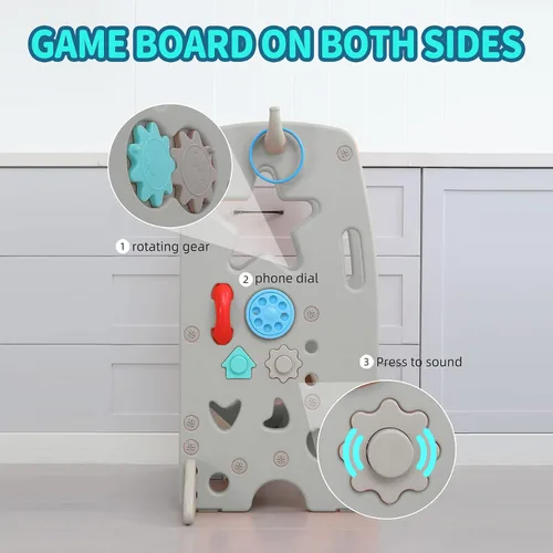 Miniatura 6 de UNICOO Taburete multifuncional para niños con doble riel de seguridad, altura ajustable, torre para niños pequeños para encimera de cocina y baño
