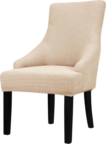 Miniatura 52 de Lellen Funda elástica de terciopelo para silla con respaldo de ala, funda protectora reutilizable para comedor, banquete, decoración del hogar, etc.