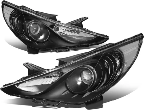 Auto Dynasty Faros de proyector estilo de fábrica compatibles con Sonata (excluye híbrido) 2011-2014, lado del conductor y del pasajero, carcasa