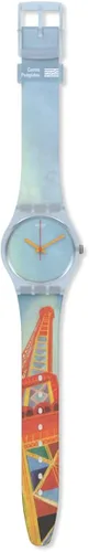 Miniatura 2 de Swatch Correa de silicona de cuarzo estándar para hombre azul 16 relojes casuales modelo GZ357