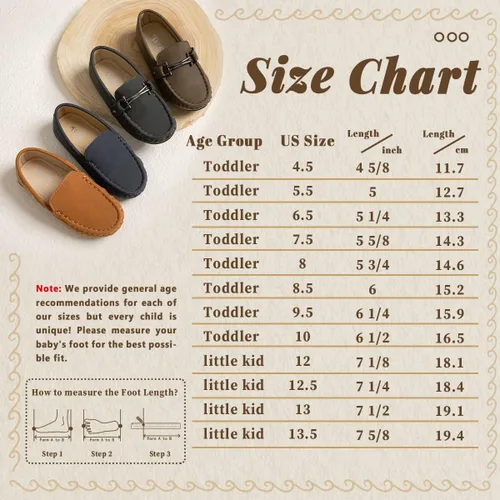 Miniatura 6 de Kannior Mocasines de cuero sin cordones para niños y niñas, con textura, planos, vestido de barco, mocasín, escuela, zapatos para caminar