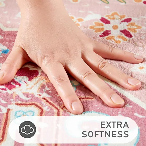 Miniatura 5 de Alfombras hippie, alfombras de 2 x 3 de lana sintética tropical rosa boho para baño, cocina, entrada interior pequeña. Alfombra moderna vintage