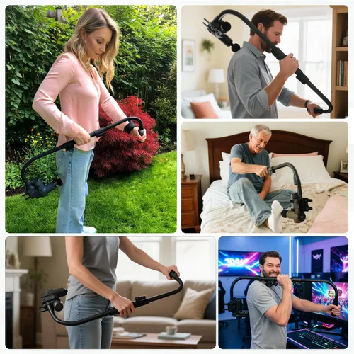 Miniatura 6 de Soporte ajustable para pistola de masaje con rango de longitud de 32 a 37 pulgadas para espalda, cuello y hombros, compatible con la mayoría