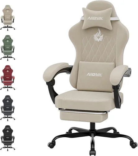 Miniatura 11 de Silla ergonómica para videojuegos, sillas para videojuegos, sillas de computadora para videojuegos, sillas de videojuegos para adultos, soporte Rojo