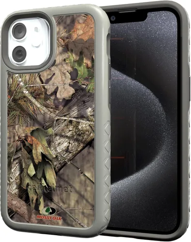 Miniatura 124 de cellhelmet Mossy Oak Agua Yellowfin Funda de doble capa en gris diseñada para iPhone 13 Mini a prueba de golpes y caídas, duradera, como se ve