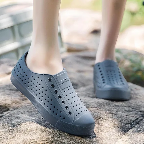 Miniatura 7 de FLIOZY Zuecos de jardín impermeables para hombres y mujeres, zapatos ligeros y transpirables de EVA sin cordones, cómodos y antideslizantes, calzado