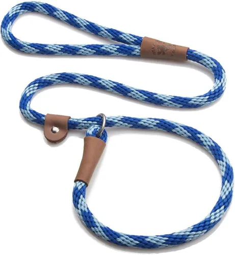Mendota - Correa deslizante para mascotas, combo de correa y collar para perro, fabricado en los Estados Unidos, zafiro, 1/2 pulgadas x 6 pies, para