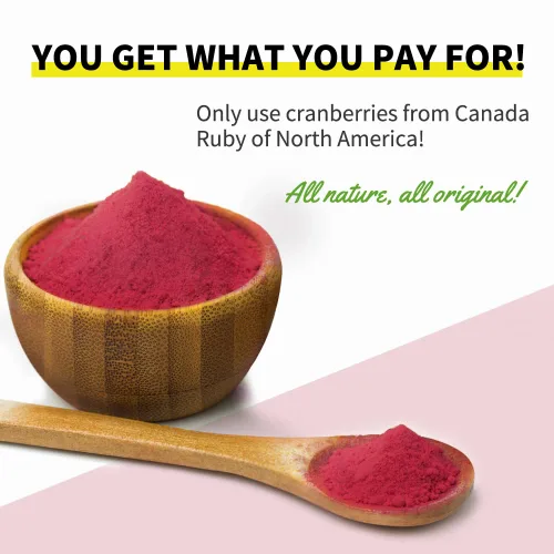 Miniatura 2 de Frenature Polvo de arándano liofilizado - Arándanos canadienses, ricos en proantocianidinas, antioxidantes y fibra, salud de las infecciones