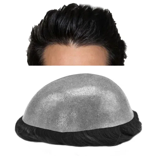 Miniatura 102 de Toupee para hombres Sistema de reemplazo de cabello humano real duradero invisible para hombre Toupee Hair Piece para hombres Poly Men Sistema