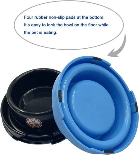 Miniatura 6 de PetLike Paquete de 2 cuencos a prueba de hormigas para perros y gatos, cuencos de agua para alimentos para mascotas con foso, platos antideslizantes