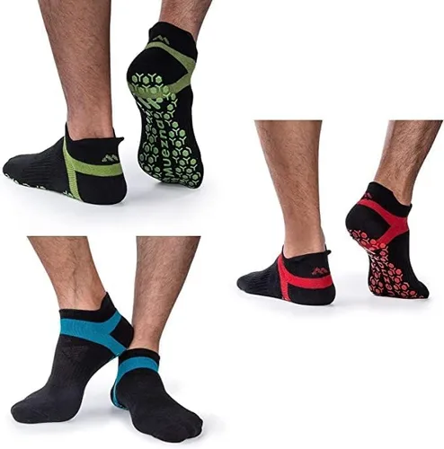 Miniatura 2 de Muezna Calcetines de yoga antideslizantes para hombre, para pilates, barras, Bikram Fitness Hospital con puños