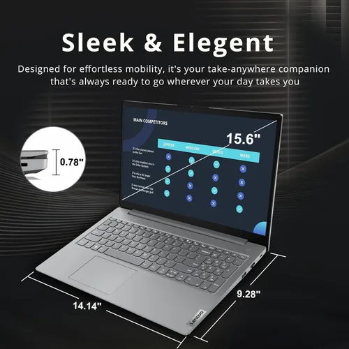 Miniatura 4 de Lenovo - Computadora portátil para el hogar, estudiante, negocios (15.6 pulgadas FHD, AMD Ryzen 5 7520U (> Intel i5-1235U), 8 GB de RAM, 512 GB