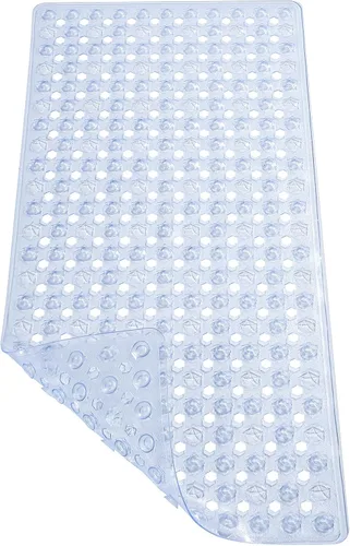 Miniatura 4 de Tapete de ducha antideslizante para bañera, tapete de baño antideslizante para baño, tapete de ducha con ventosas, 34.5 x 15.5 (transparente)