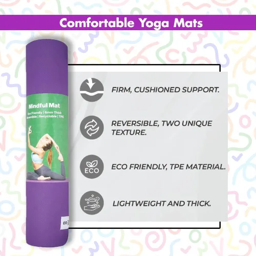 Miniatura 4 de Tapete de yoga – Esterilla de yoga reversible de 0.236 in con impresión premium, extra gruesa y grande, antideslizante, para todo tipo de yoga