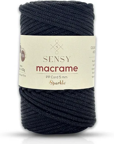 Miniatura 32 de Sensy - Cuerda de poliéster prémium de 0.197 in, 104 yardas, 100% polipropileno, cordón de macramé de 0.197 in, cuerda de ganchillo para bolsa