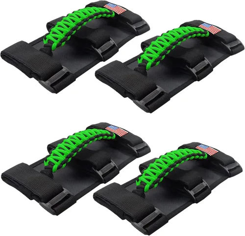 Miniatura 9 de Asas de agarre de barra enrollable con bandera de EE. UU., mango de agarre de paracaídas para Jeep Wrangler JK JKU JL JLU TJ CJ YJ y Gladiator JT
