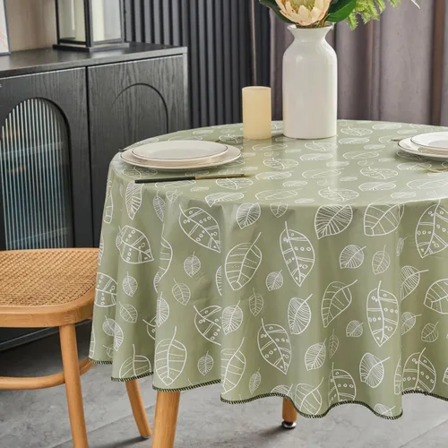 Miniatura 28 de Pioggia Mantel de vinilo con parte trasera de franela, impermeable, a prueba de aceite, mantel de PVC, cubierta de mesa de plástico lavable a prueba