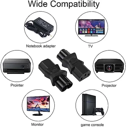 Miniatura 6 de Adaptador de corriente de CA IEC320 C6 a C13, convertidor de conversión de enchufe C6 de 3 pines a C13 de 3 agujeros, convertidor de corriente de CA