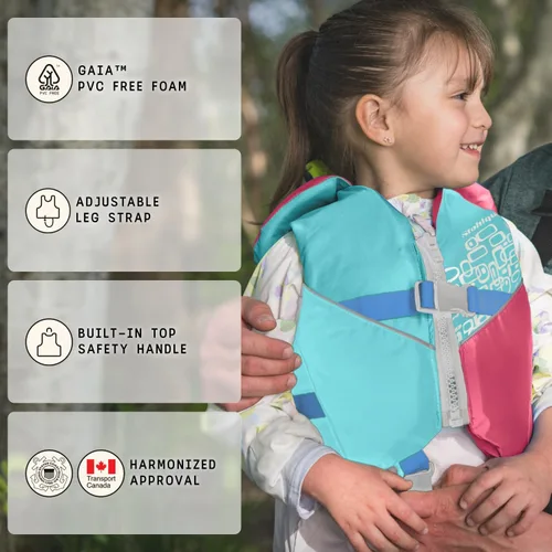 Miniatura 4 de Stohlquist Chaleco salvavidas para niños, aprobado por la Guardia Costera de Estados Unidos, chaleco salvavidas tipo III (30-50 libras) para niños