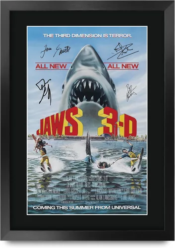 Miniatura 11 de HWC Trading Jaws 16 x 12 pulgadas (A3) - Regalos impresos firmados con autógrafo, montaje de presentación para fanáticos de recuerdos de películas
