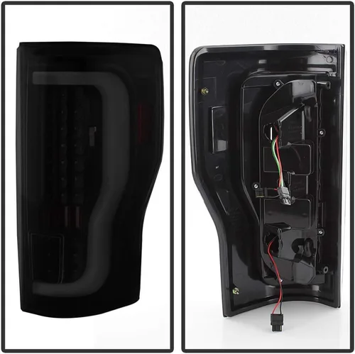 Miniatura 3 de ACANII - Para Black Smoke 2017-2019 Ford F250 F350 Full LED Light Tube Tail LIghts Lámparas de freno