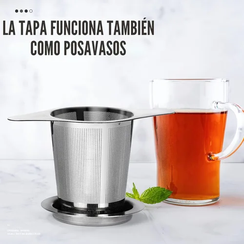 Miniatura 4 de Infusor de té de malla extra fina de acero inoxidable 18/8 con gran capacidad y tamaño perfecto con asas dobles para colgar en teteras, tazas