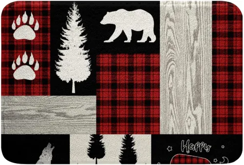 Miniatura 31 de Highland - Alfombra de baño de vaca para regalo de vaqueros, alfombra de baño de granja occidental de 20 x 32 pulgadas, tapete de baño de animales
