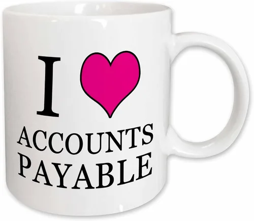 Miniatura 12 de 3dRose I Love Accounts Payable - Taza negra de dos tonos (11 onzas), color rosa