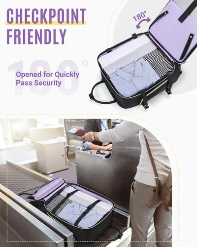 Miniatura 3 de LIGHT FLIGHT Rolling Laptop Bag Rolling Briefcase for Women Computer Bag with Wheels Case for Carry on Travel Work Business
