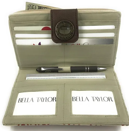 Miniatura 3 de Bella Taylor - Billetera de microfibra con sistema de organización del dinero en efectivo