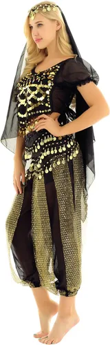 Miniatura 4 de TiaoBug Women's Belly Dancer India Dance Outfit Halloween Carnival Performance Costume