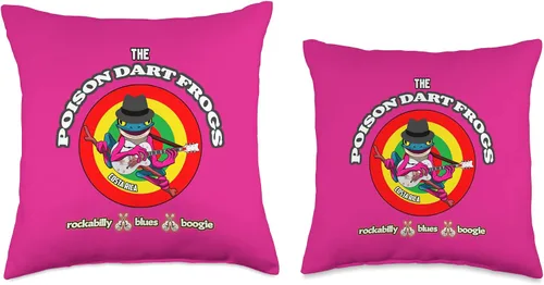 Miniatura 3 de Poison Dart Frogs Cartoon Retro Rockabilly Fifties Hotrod Throw Pillow