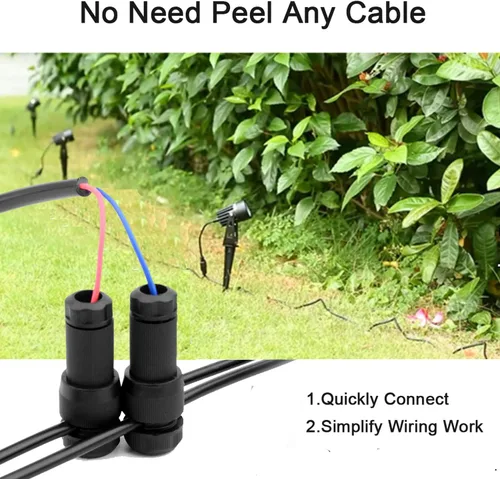 Miniatura 6 de iCreating Paquete de 22 Conectores de Cable de Luz de Paisaje de Repuesto Impermeables de Bajo Voltaje Conectores de Alambre de Calibre 12-20