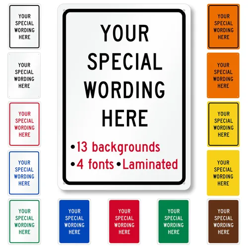 Miniatura 11 de SmartSign Letrero vertical personalizado con texto en inglés "Add Your Own Wording", aluminio reflectante de grado de alta intensidad 3M, fabricado