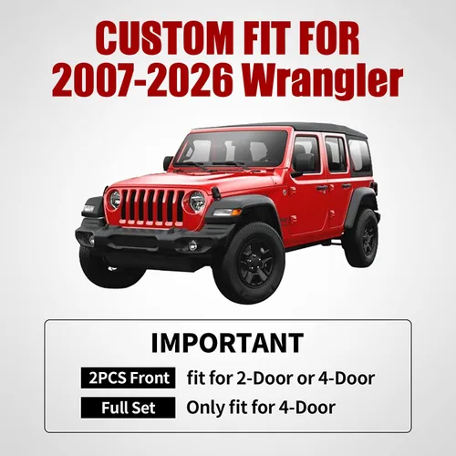Miniatura 6 de Aierxuan Jeep Wrangler JK JL - Fundas para el asiento delantero, de ajuste personalizado, 2/4 puertas, para camionetas 2007-2026 Unlimited X Rubicon