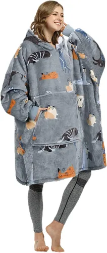 Miniatura 29 de Catalonia Sudadera con Capucha Manta Extragrande, Cómoda Sudadera Sherpa Usable, Regalo para Ella