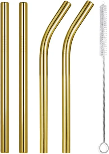 Miniatura 14 de Vinaco Pajitas Reutilizables para Batidos y Malteadas de Boca Ancha de 0.4", Juego de 6 Pajitas de Acero Inoxidable de 8.5" y 10.5" con 1 Cepillo