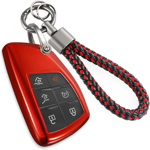 Miniatura 15 de para Buick - Funda para llavero con llavero de cuerda trenzada metálica anti-pérdida mejorada, carcasa suave de TPU exquisita para Avenir Envision