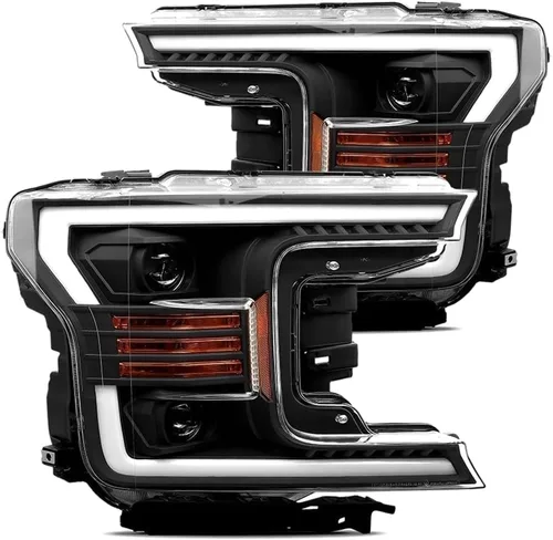 AlphaRex USA 880186 - Faros delanteros de proyector para Ford F-150, color negro (AXHL-FF18-PPTS-B-A)