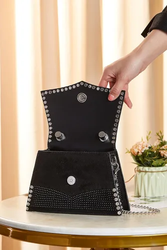 Miniatura 3 de Bolso de noche cruzado con diamantes de imitación con purpurina Bolso de mano de cristal de moda con asa superior para cóctel, fiesta, club, bolso